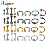 16pcs Surgical Steel Nose Rings Body Piercing For Women Punk Earring Stud Hoops