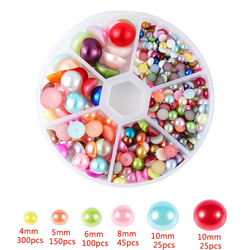XINYAO Mixed Plastic Pearl Beads Set Jewelry Findings Kit Box