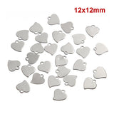 20Pcs Tiny Heart Pendant Silver Stainless Steel Love Charms DIY Jewelry Making