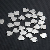 20Pcs Tiny Heart Pendant Silver Stainless Steel Love Charms DIY Jewelry Making