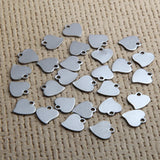 20Pcs Tiny Heart Pendant Silver Stainless Steel Love Charms DIY Jewelry Making