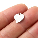 20Pcs Tiny Heart Pendant Silver Stainless Steel Love Charms DIY Jewelry Making