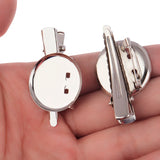 20pcs Rhodium Brooch Clip Tray Hairpin for Jewelry Making