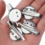 20pcs Rhodium Brooch Clip Tray Hairpin for Jewelry Making