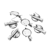 20pcs Rhodium Brooch Clip Tray Hairpin for Jewelry Making