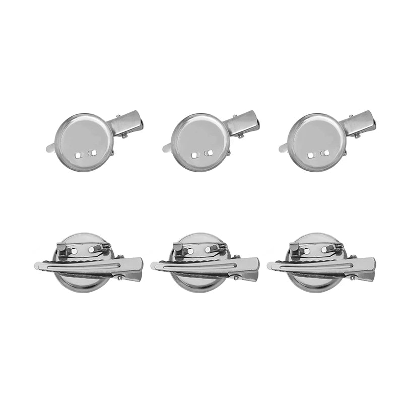 20pcs Rhodium Brooch Clip Tray Hairpin for Jewelry Making