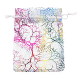 25pcs Coral Pattern Organza Drawstring Pouches Wedding Party Candy Jewelry Bags