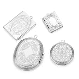 2Pcs Stainless Steel Book Shaped Locket Pendant
