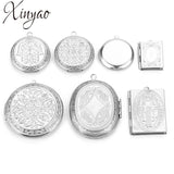 2Pcs Stainless Steel Book Shaped Locket Pendant