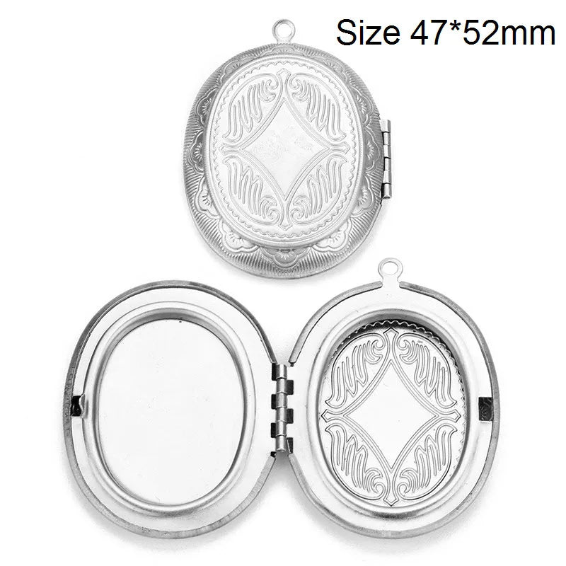 2Pcs Stainless Steel Book Shaped Locket Pendant