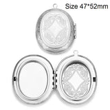 2Pcs Stainless Steel Book Shaped Locket Pendant