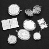 2Pcs Stainless Steel Book Shaped Locket Pendant