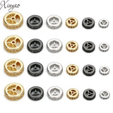 5Pcs Micro Pave CZ Wheel Spacer Beads 1mm Hole Loose Beads For DIY Jewelry