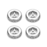 5Pcs Micro Pave CZ Wheel Spacer Beads 1mm Hole Loose Beads For DIY Jewelry