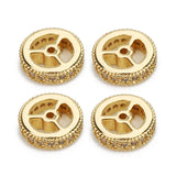 5Pcs Micro Pave CZ Wheel Spacer Beads 1mm Hole Loose Beads For DIY Jewelry