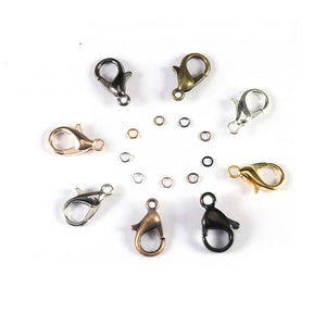 50Pcs Lot Lobster Clasp Hook 200Pcs Jump Rings DIY Jewelry Making