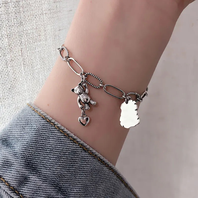 Bear Heart Chain Bracelet for Girls - Gift Party Bracelet Femme