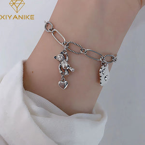Bear Heart Chain Bracelet for Girls - Gift Party Bracelet Femme
