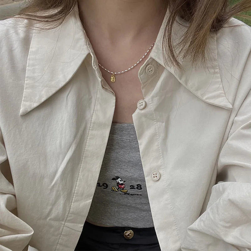 Vintage Olive Beads Chain Necklace For Women Girl Clavicle Choker Sexy Jewelry