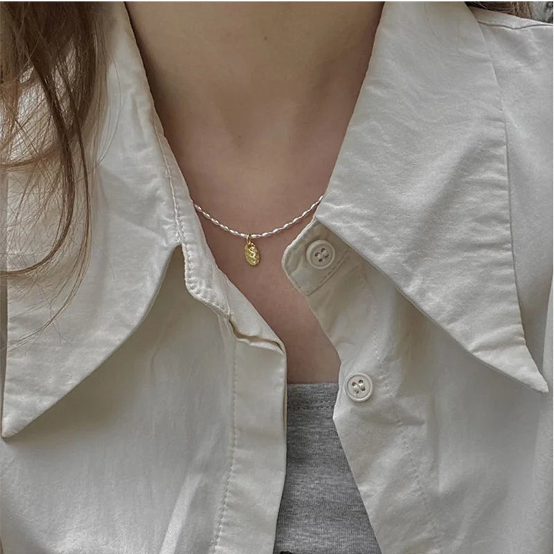 Vintage Olive Beads Chain Necklace For Women Girl Clavicle Choker Sexy Jewelry