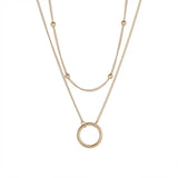 316L Stainless Steel 2 Layer Circle Pendant Necklace For Women Choker Party Gift