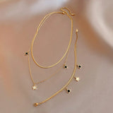 316L Stainless Steel 2 Layer Enamel Star Pendant Necklace For Women