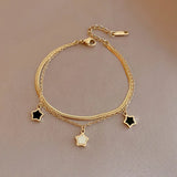 316L Stainless Steel 2 Layer Enamel Star Pendant Necklace For Women