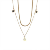 316L Stainless Steel 2 Layer Enamel Star Pendant Necklace For Women