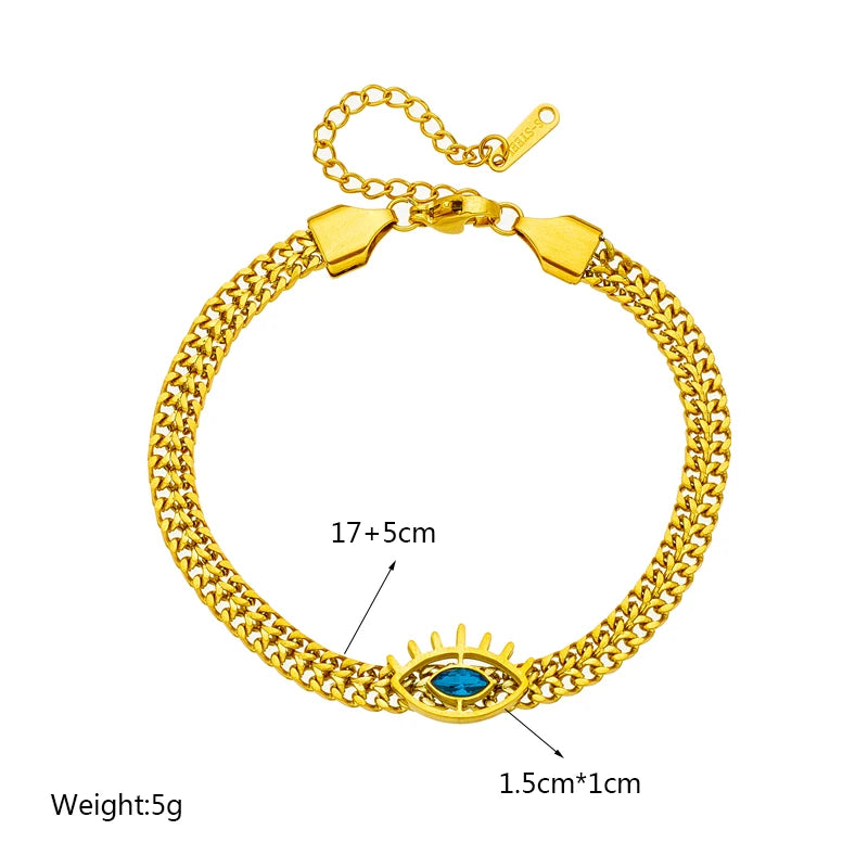 316L Stainless Steel Bracelet with Hollow Eye Pendant Summer Jewelry