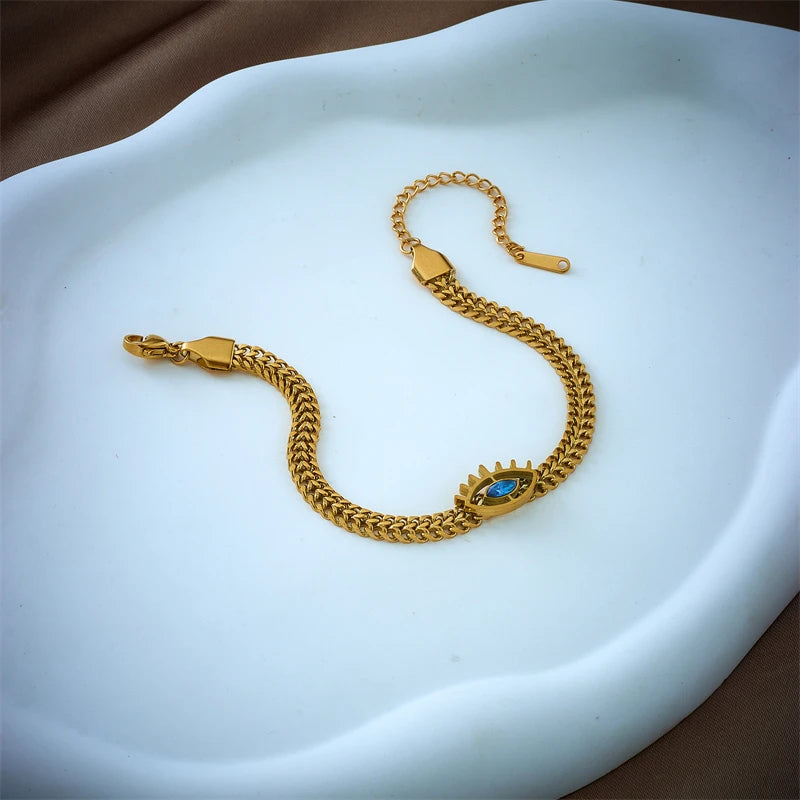 316L Stainless Steel Bracelet with Hollow Eye Pendant Summer Jewelry