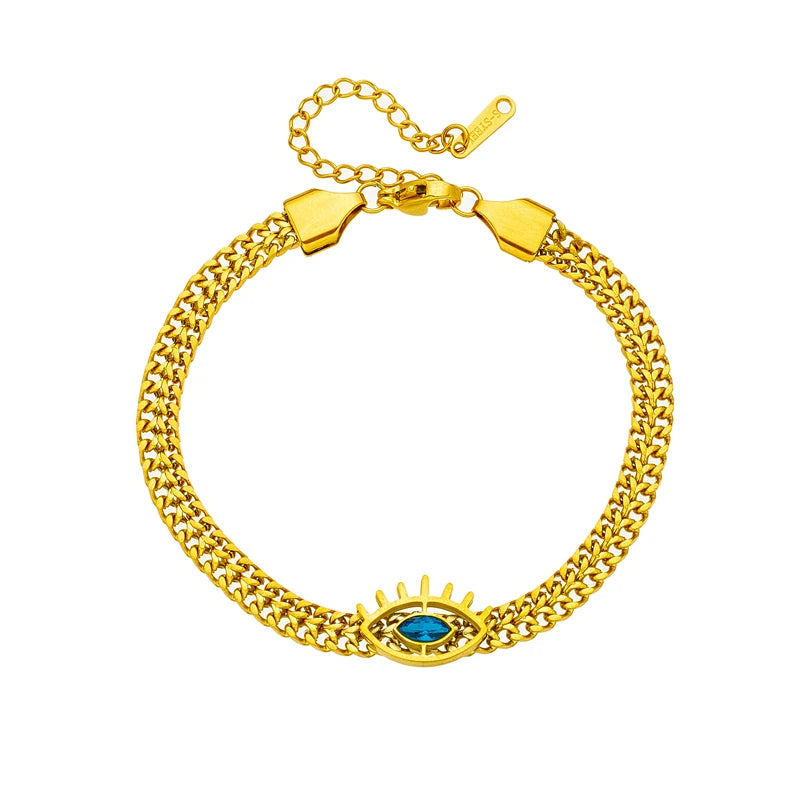316L Stainless Steel Bracelet with Hollow Eye Pendant Summer Jewelry