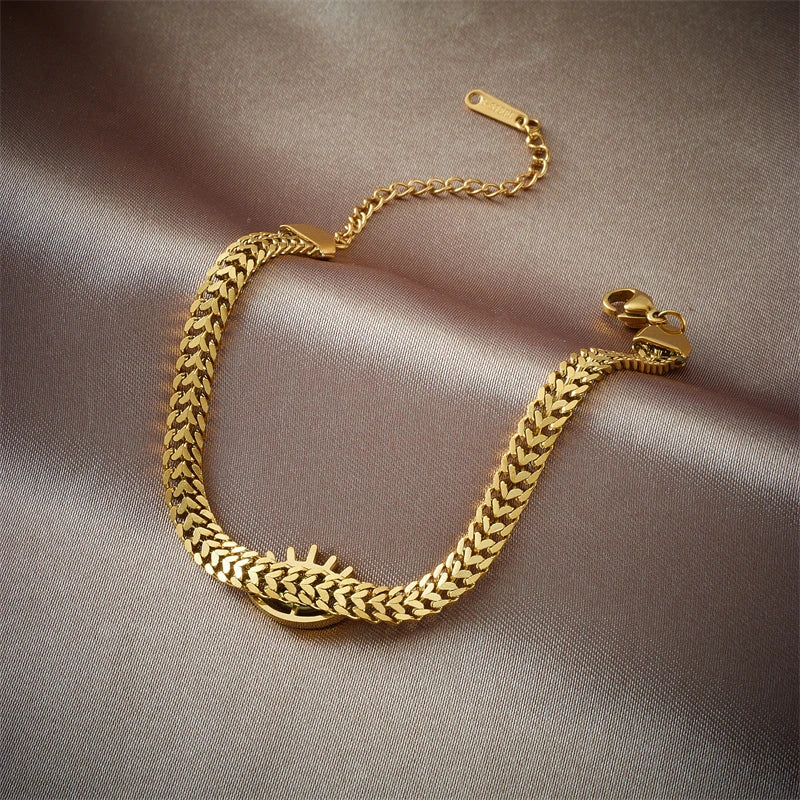 316L Stainless Steel Bracelet with Hollow Eye Pendant Summer Jewelry
