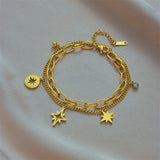 316L Stainless Steel Bracelet Star Pendant for Women Vintage Trends