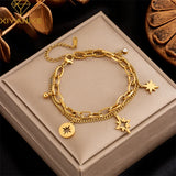316L Stainless Steel Bracelet Star Pendant for Women Vintage Trends