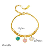 316L Stainless Steel Bracelet for Women Green Pink LOVE Heart Creative