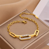 316L Stainless Steel Bracelet with Crystal Decoration