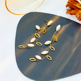 316L Stainless Steel Earrings Leaves Pendant Accessories for Women