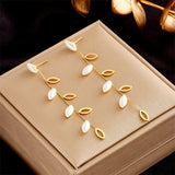 316L Stainless Steel Earrings Leaves Pendant Accessories for Women