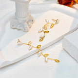 316L Stainless Steel Earrings Leaves Pendant Accessories for Women
