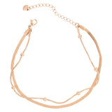 316L Stainless Steel Bead Anklets Double Layer Bracelets For Women Gift Jewelry