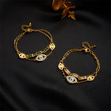 316L Stainless Steel Charm Butterfly Bracelet Evil Eye Bangle Jewelry
