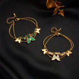 316L Stainless Steel Charm Butterfly Bracelet Evil Eye Bangle Jewelry