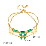 316L Stainless Steel Charm Butterfly Bracelet Evil Eye Bangle Jewelry