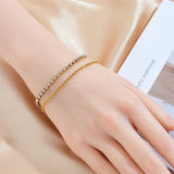 316L Stainless Steel Retro Double Layer Zircon Bracelet