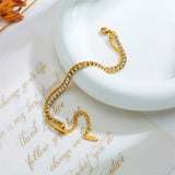 316L Stainless Steel Retro Double Layer Zircon Bracelet