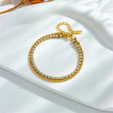 316L Stainless Steel Retro Double Layer Zircon Bracelet