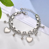 316L Stainless Steel Heart Chain Bracelet Gift for Women and Men