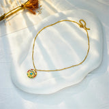 316L Stainless Steel Necklace Bead Pendant Double Chain Accessory for Women