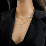Vintage Enamel Pendant Woman Necklace Bohemian Jewelry