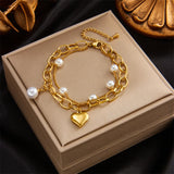 316L Stainless Steel Women Bracelets Heart & Smile Decoration